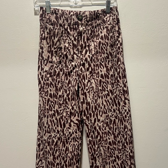 Anthropologie Colette Maeve Leopard Cheetah Wide Leg Pants - Picture 4 of 5